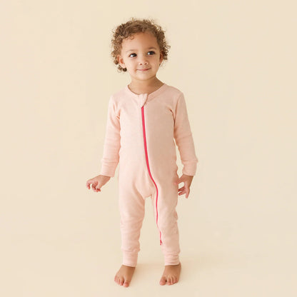 Pink Melange - Organic Snuggle Soft Melange '2-Way' Zipper Romper