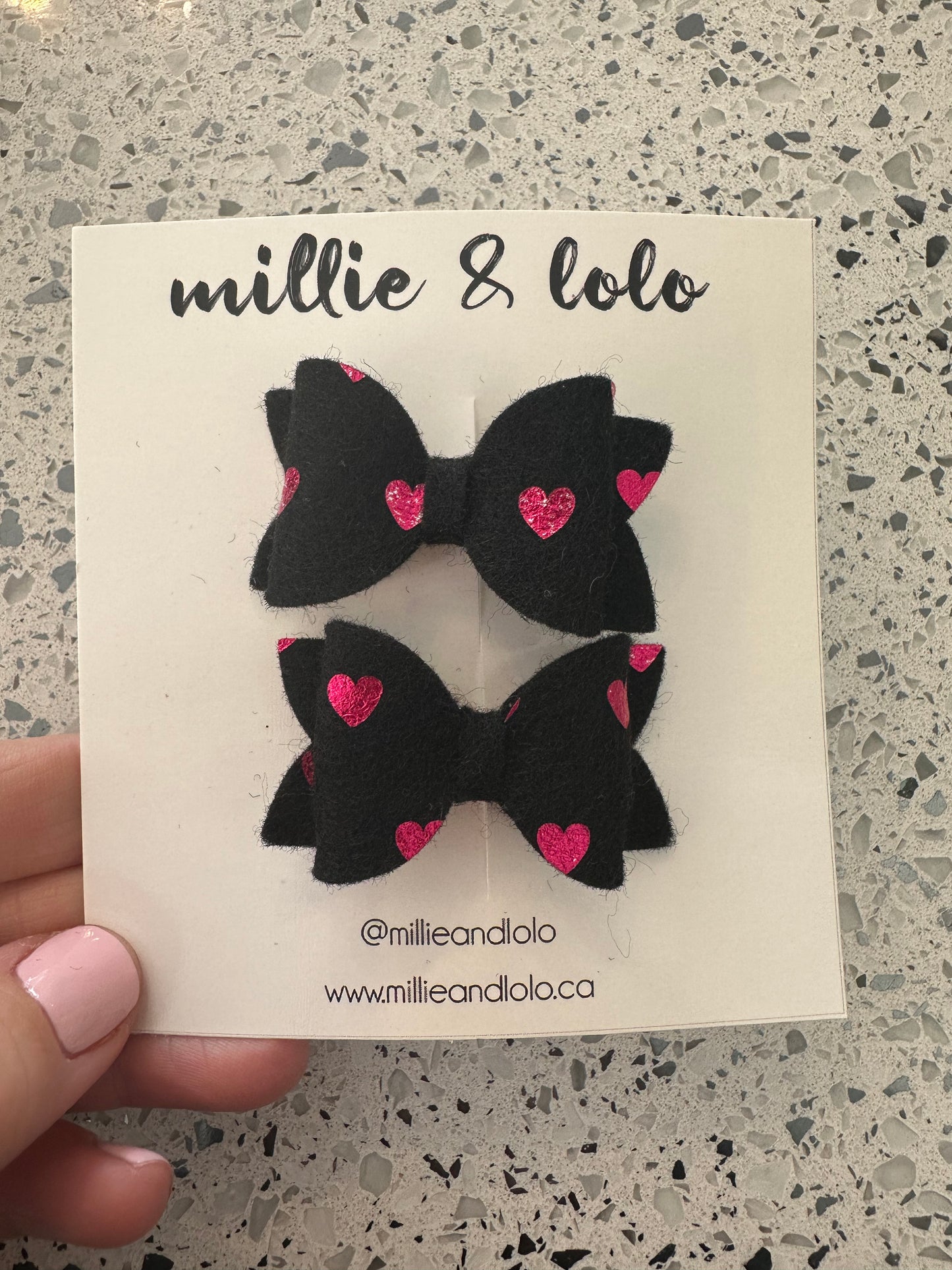 Valentines 2 Pack Bow Clips