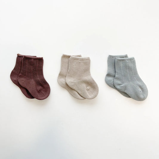 Coffee/grey/Beige - Socks 3pk