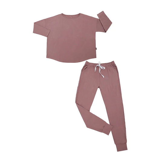 Women's Long Sleeve Jogger Set - Twilight Mauve