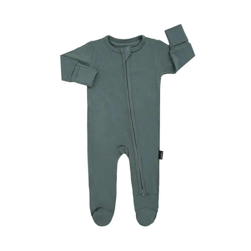 Footed Zipper Sleeper - Leafy Green Newborn