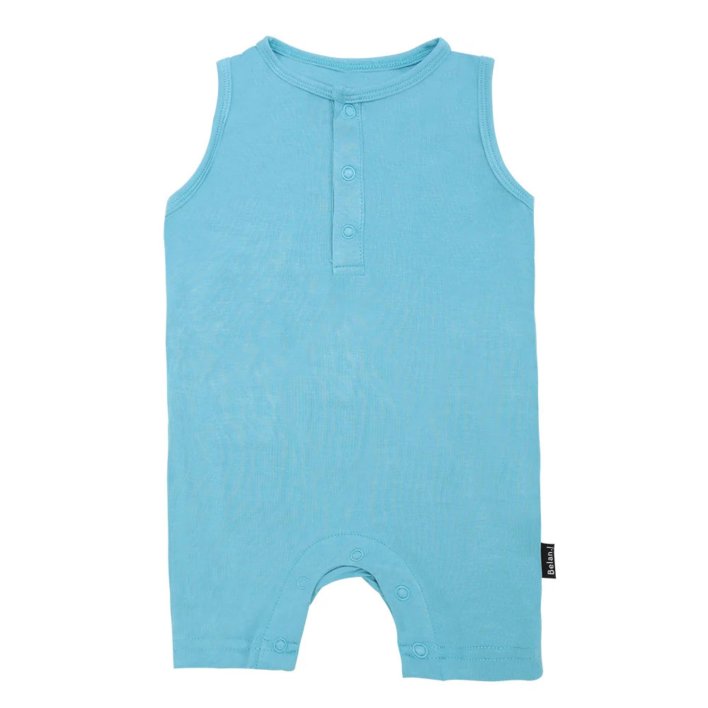 Sleeveless Shortall Romper - Electric Blue