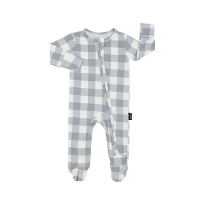 Zipper Sleeper - Denim Plaid