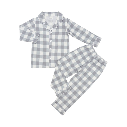 Kids Classic L/S PJ Set - Denim Plaid