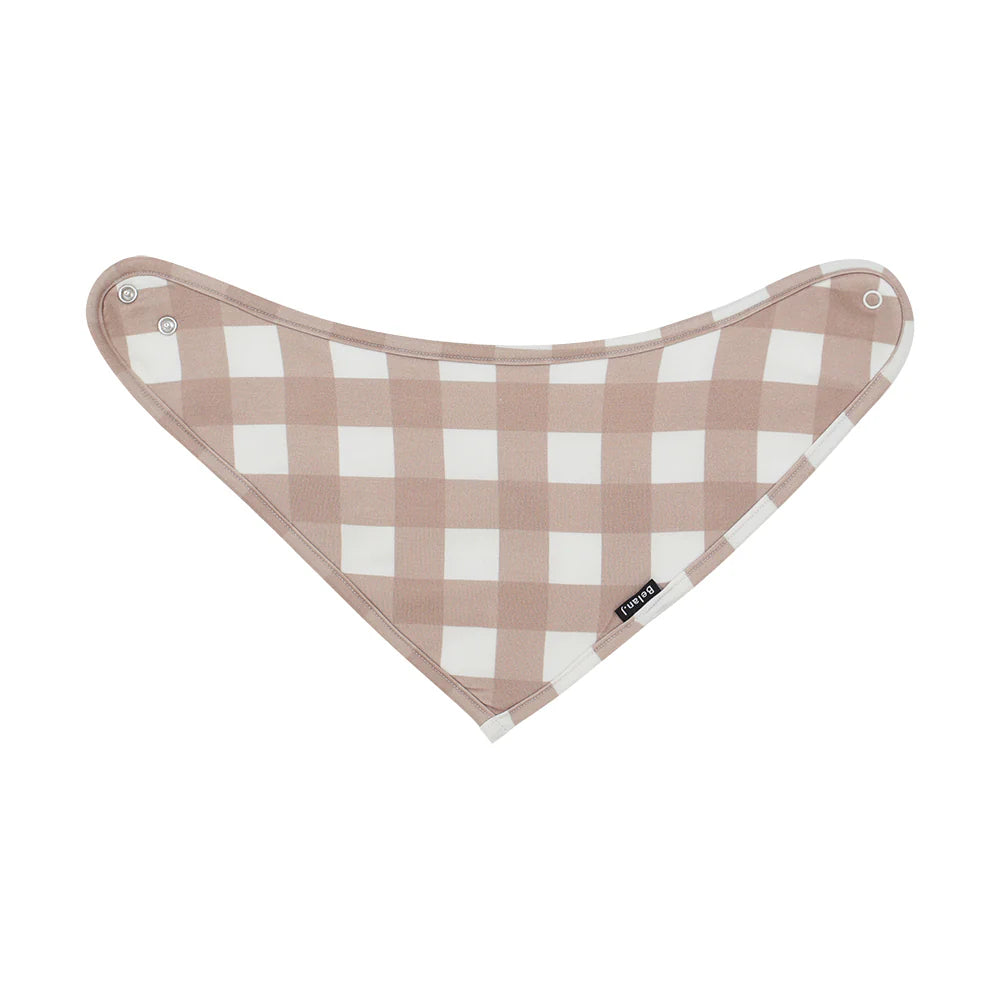 Taupe Plaid - Bandana Bib