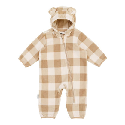 Brown Plaid - Baby Fleece Bunting Suit