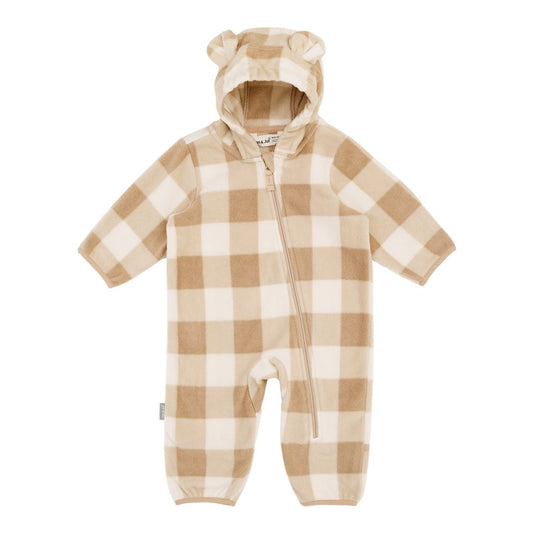 Brown Plaid - Baby Fleece Bunting Suit
