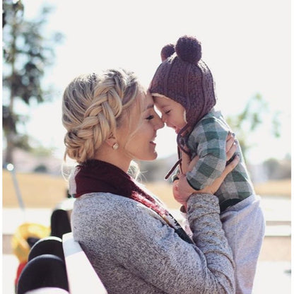 Brown | Bear Knit Winter Earflap Hat