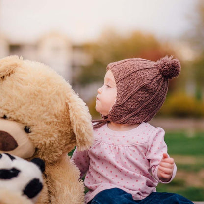 Brown | Bear Knit Winter Earflap Hat