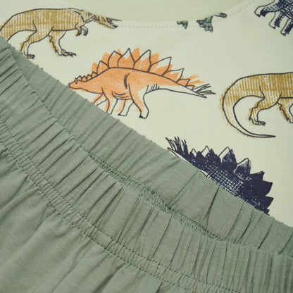 Dino Top & Olive Shorts 2 Piece
