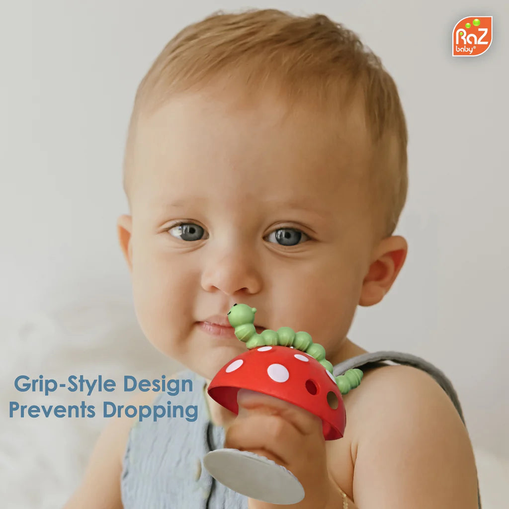 Chompy Mushroom Grip Silicone Teether Toy