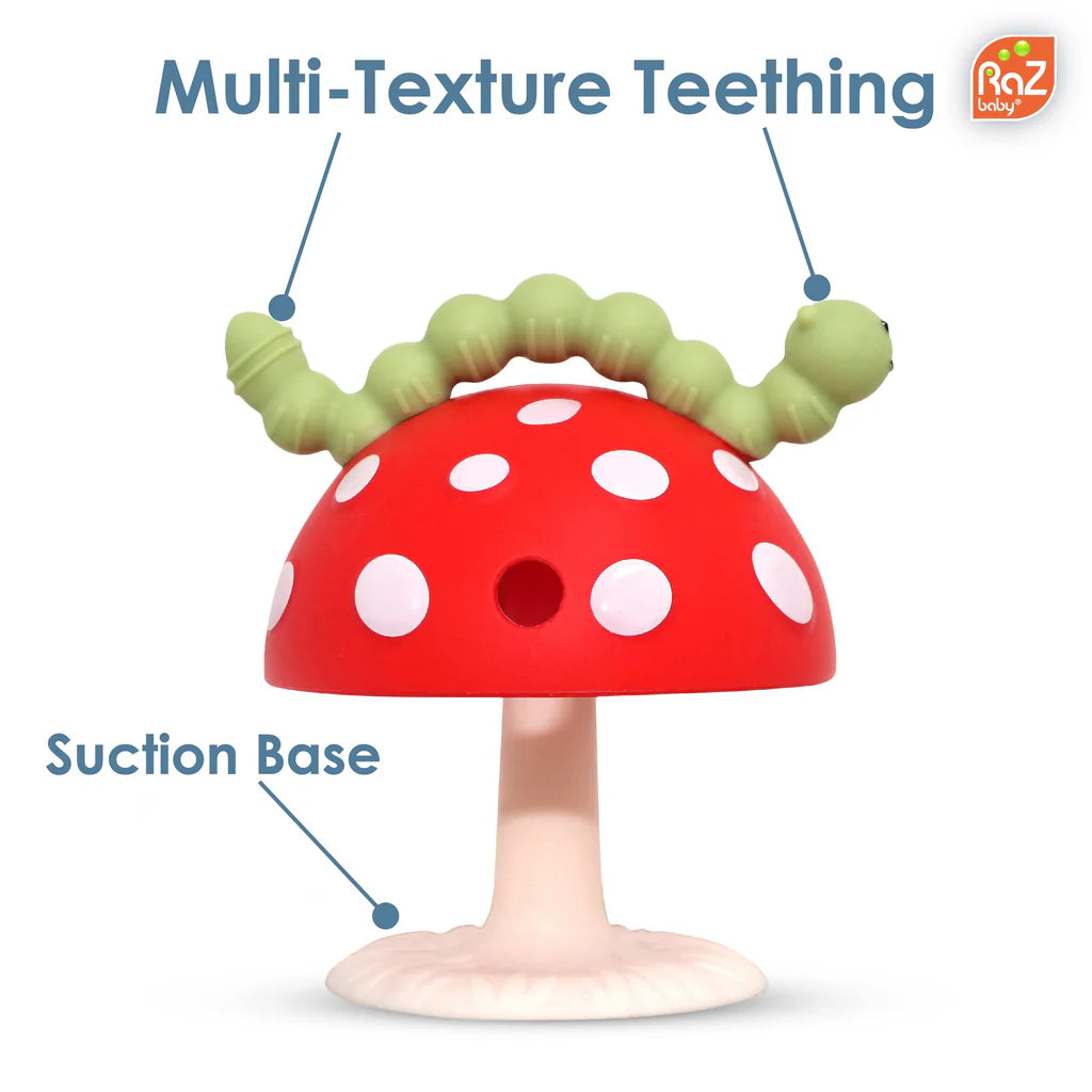 Chompy Mushroom Grip Silicone Teether Toy