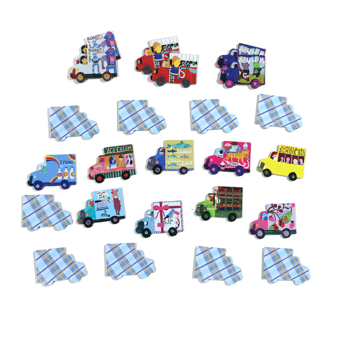 Trucks & a Bus Little Memory & Matching Game