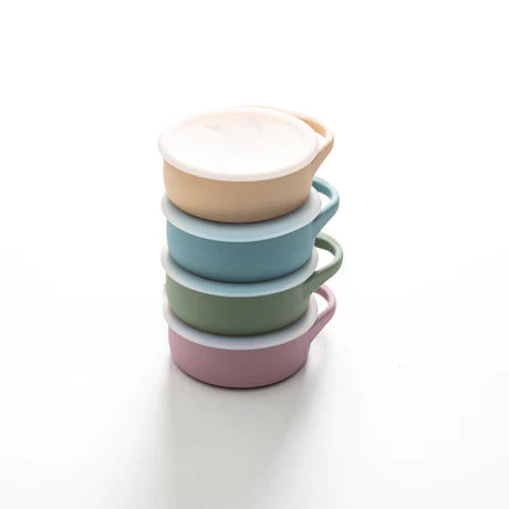 Pale Blue Lidded Silicone Snack Cup