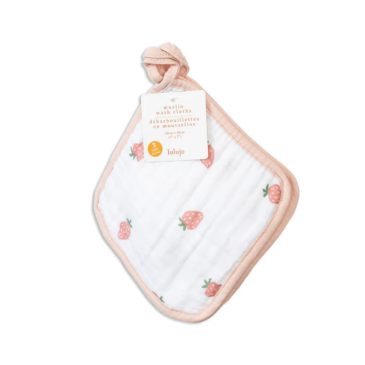 Strawberries - Muslin Wash Cloths