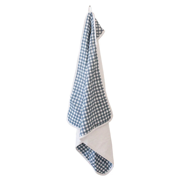 Navy Gingham - Hooded Towel
