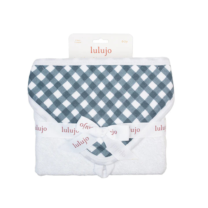 Navy Gingham - Hooded Towel