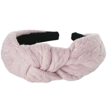 Soft Pink Braided Knit Hoop Headband