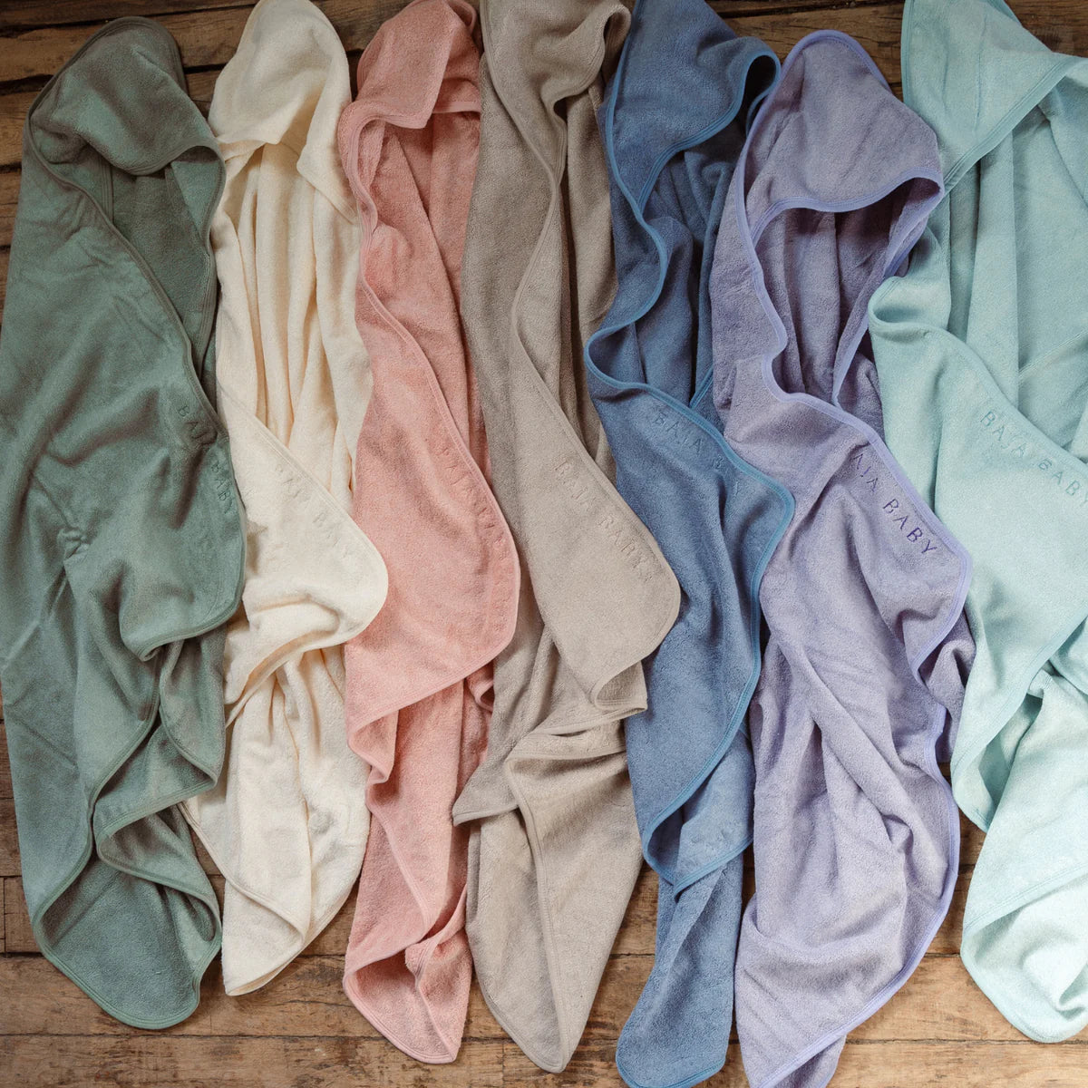 Off White Bamboo/Cotton Hooded Towels