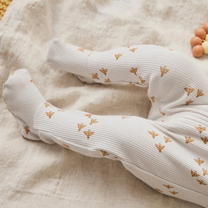 Birds Print on Orchard Tint Footed Sleeper