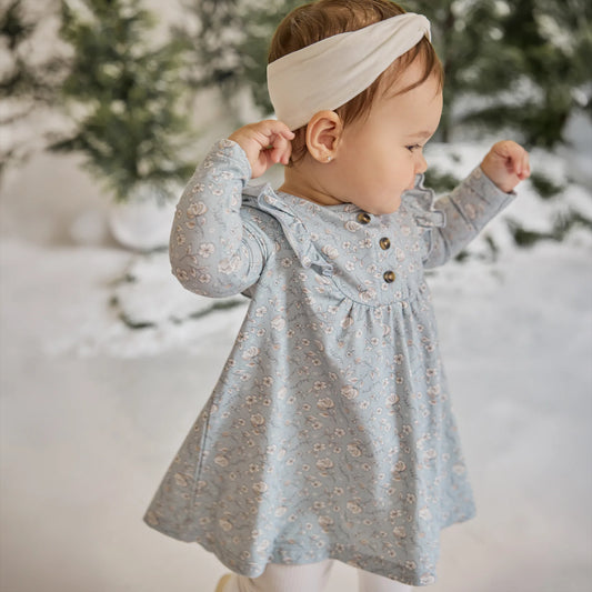 Frost Flower Print Jersey Dress Set