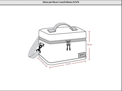 Lunch Box Blue Gradient Dinosaur Print