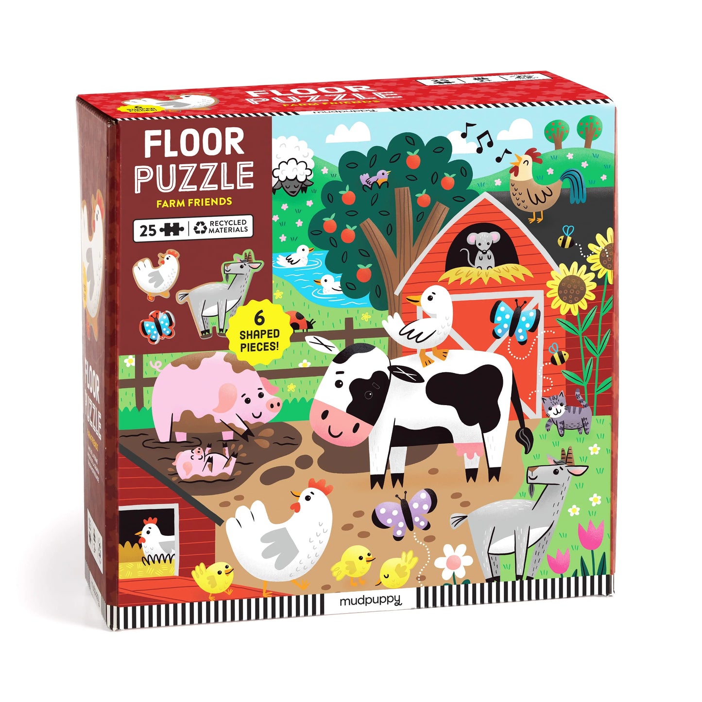 Farm Friends 25 Piece Floor Puzzle with Shaped Pieces