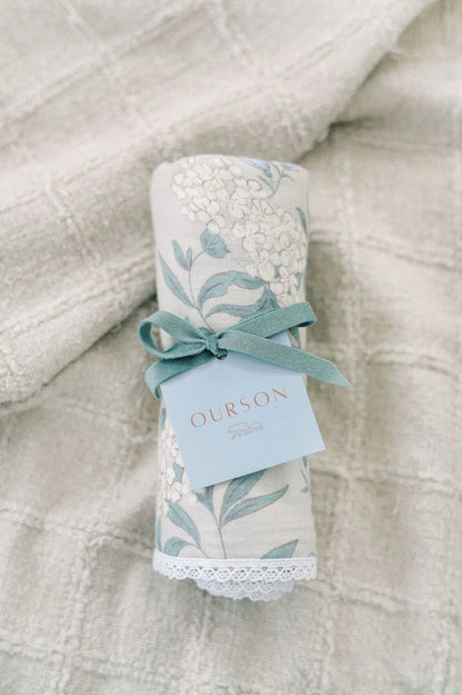 Organic Cotton Swaddle Blanket - Hydrangea