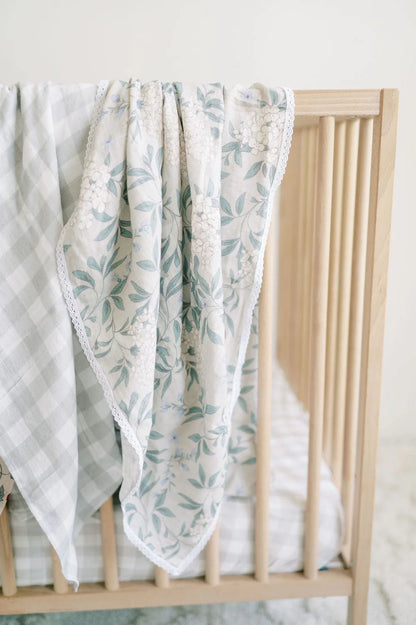 Organic Cotton Swaddle Blanket - Hydrangea