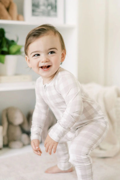 Bamboo Sleeper - Oat Gingham