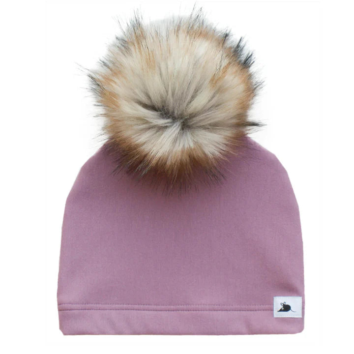 Mauve Pom Pom Hat