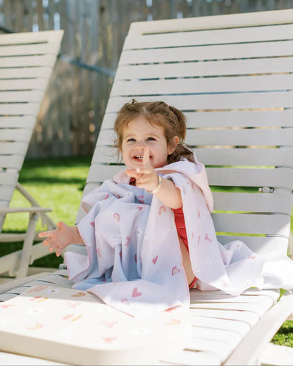 Kids Hooded Beach Poncho - Quick Dry Pool & Swim Towel