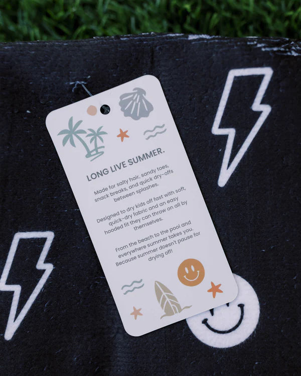 Kids Hooded Beach Poncho - Quick Dry Pool & Swim Towel