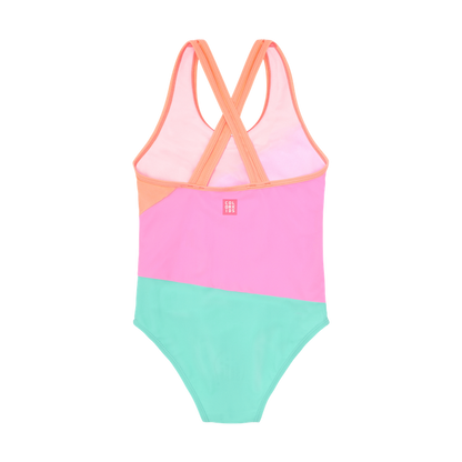 Colour Block One Piece Bathing Suit
