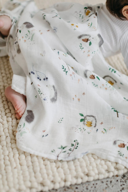 Hedgehogs Muslin Swaddle