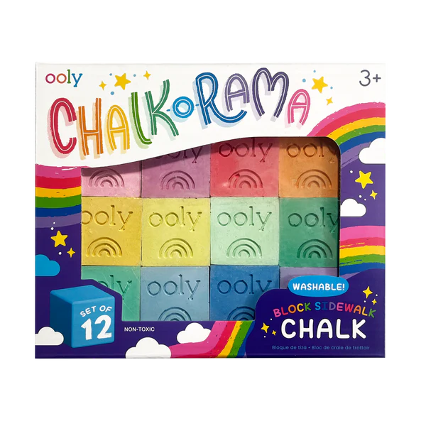 Chalk-O-Rama Block Sidewalk Chalk - Set of 12