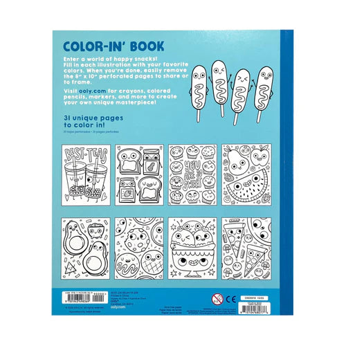 Color-in' Book Coloring Book - Happy Snacks