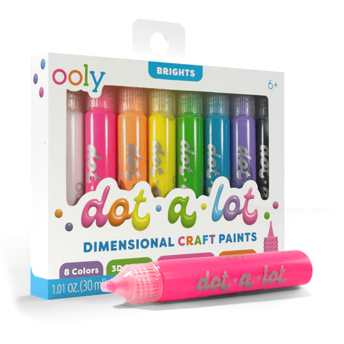 Dot-a-Lot 3D Dimensional Craft Paint - Bright - Set of 8
