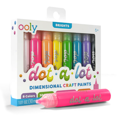 Dot-a-Lot 3D Dimensional Craft Paint - Bright - Set of 8
