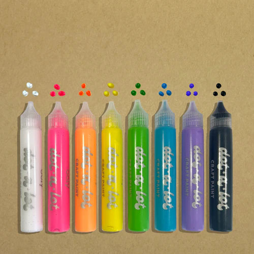 Dot-a-Lot 3D Dimensional Craft Paint - Bright - Set of 8