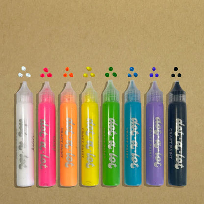 Dot-a-Lot 3D Dimensional Craft Paint - Bright - Set of 8