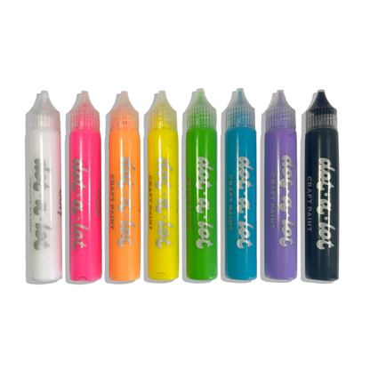 Dot-a-Lot 3D Dimensional Craft Paint - Bright - Set of 8