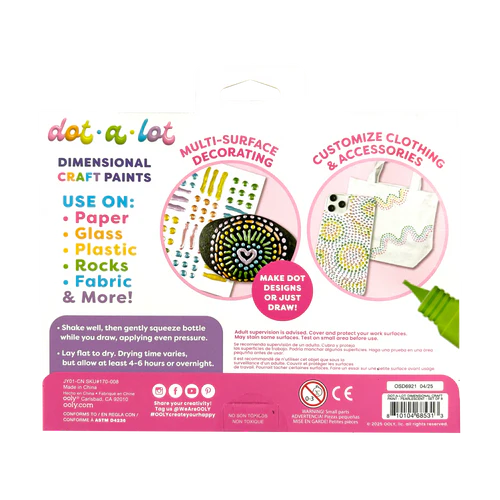 Dot-a-Lot 3D Dimensional Craft Paint - Pearlescent - Set of 8