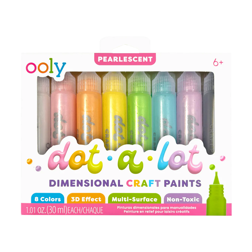 Dot-a-Lot 3D Dimensional Craft Paint - Pearlescent - Set of 8