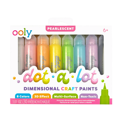 Dot-a-Lot 3D Dimensional Craft Paint - Pearlescent - Set of 8