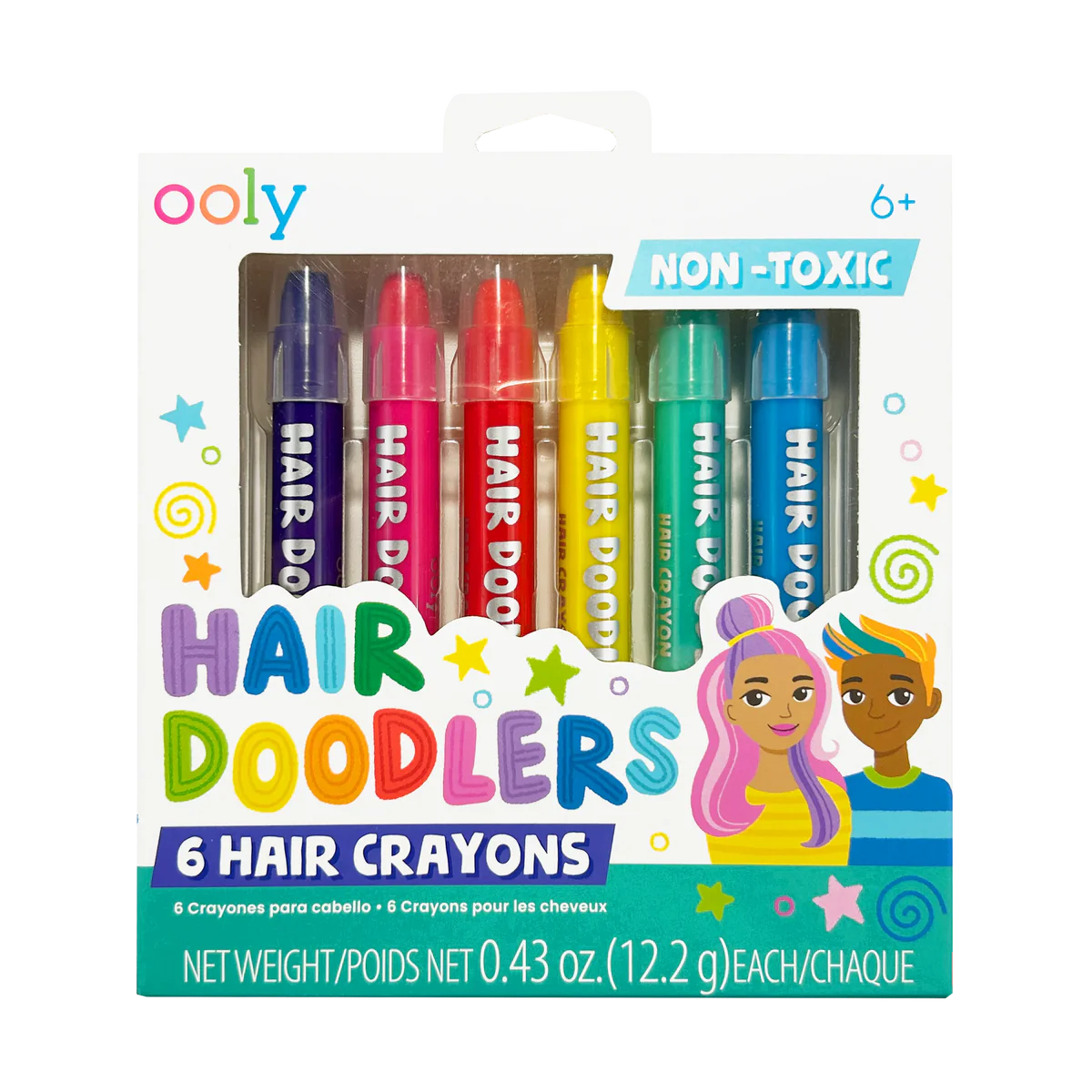 Hair Doodlers Hair Crayons - Set of 6