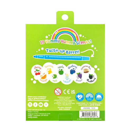 Yummy Yummy Scented Twist-up Crayons (10 Set)