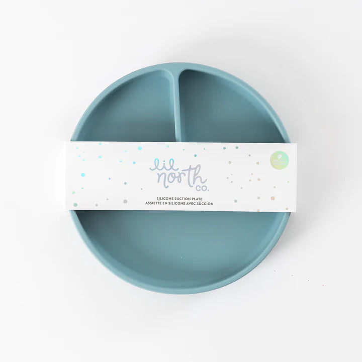 Pale Blue Silicone Suction Divider Plate