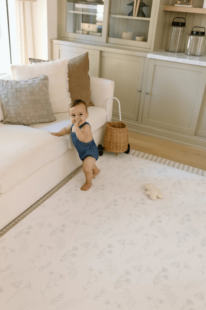 Padded Play Mat - Sage Floral & Gingham