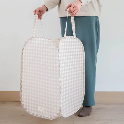 Gingham Beige Pop-Up Laundry/Toy Hamper